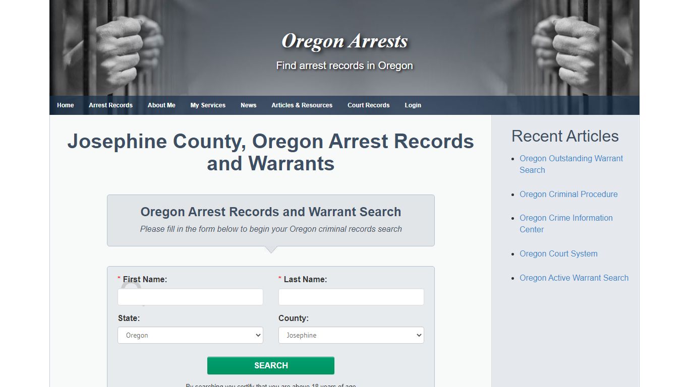 Josephine County, Oregon Arrest Records and Warrants