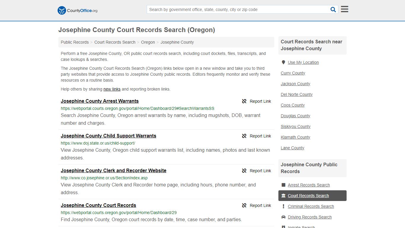 Court Records Search - Josephine County, OR (Adoptions, Criminal, Child ...