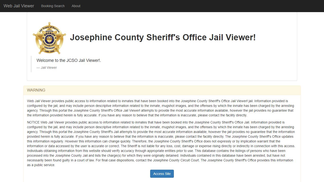 Home Page - Web Jail Viewer - Josephine County, Oregon